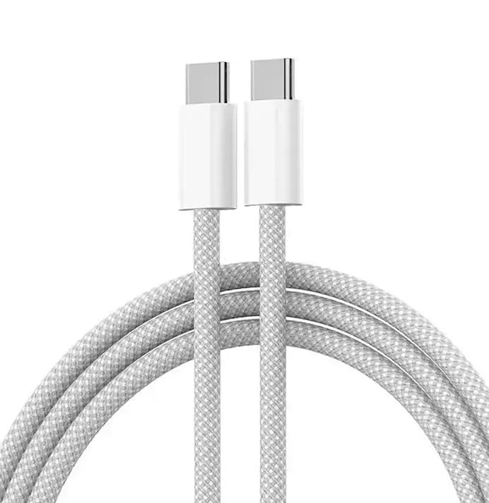 Câble de charge rapide en nylon tressé USB-C vers USB-C (60 W) Câble de charge rapide en nylon tressé USB-C vers USB-C (60 W)